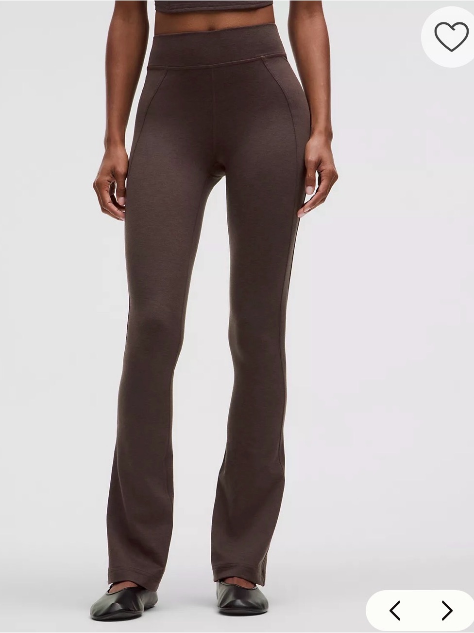 Lululemon Dark Espresso Softy Suedey Split-Hem High-Rise Mini-Flare Pants